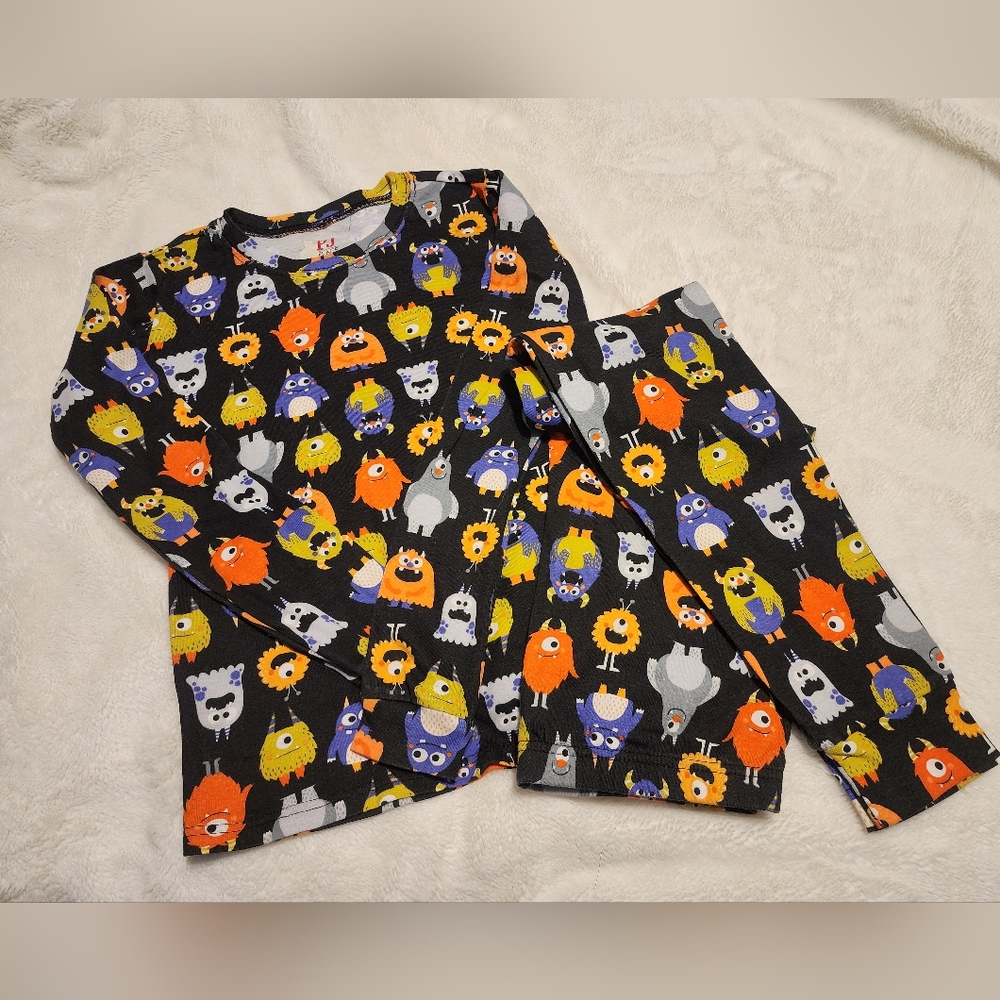 Childrens Place Monster Print Pajama Set Size 16